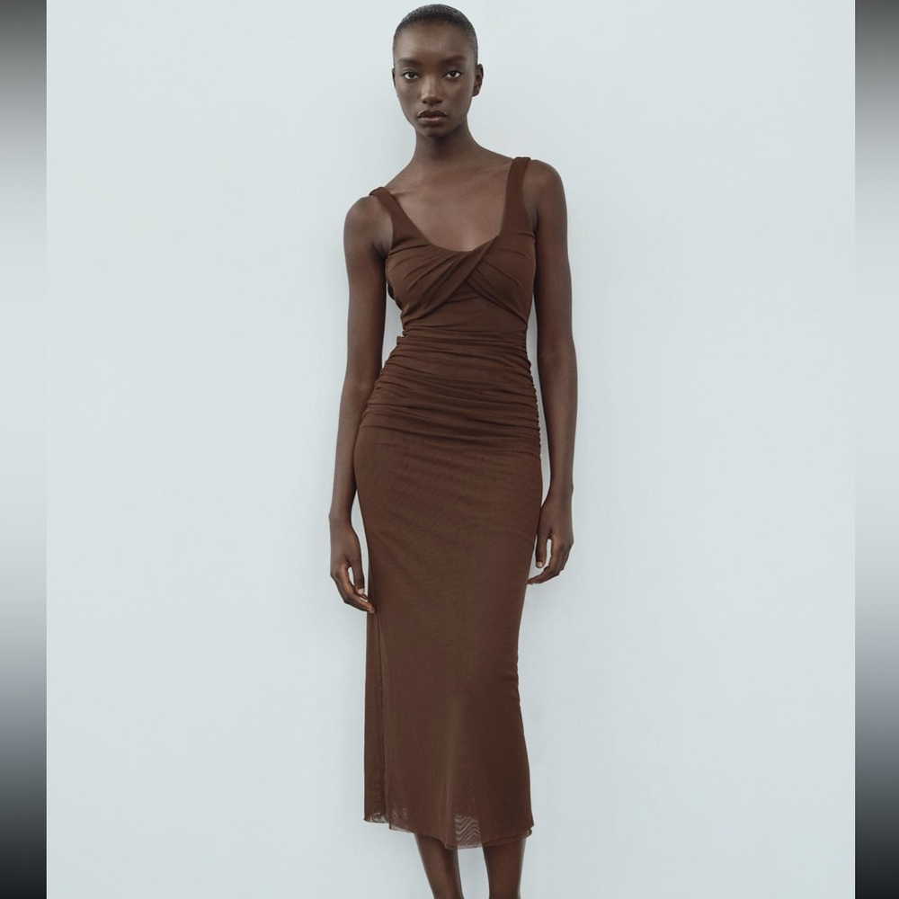 Zara Gauzy Midi Dress